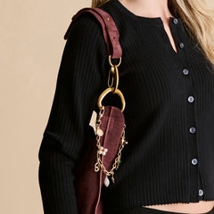 PEARL CHAIN BAG CHARM GOLD PEARL