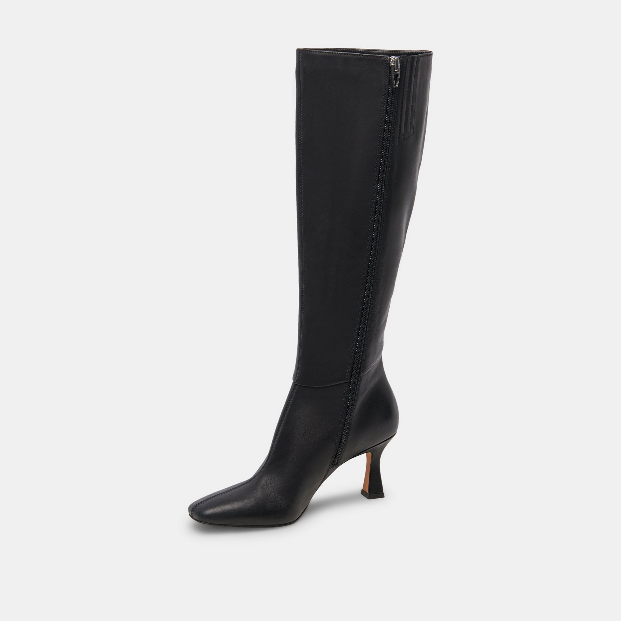 GYRA WIDE CALF BOOTS BLACK LEATHER - re:vita