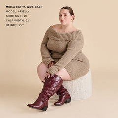 MIRLA EXTRA WIDE CALF BOOTS OXBLOOD LEATHER