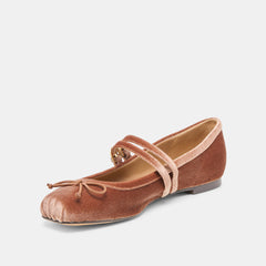 GIBSEN BALLET FLATS DK ROSE VELVET