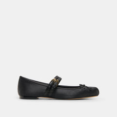 GIBSEN BALLET FLATS ONYX SATIN