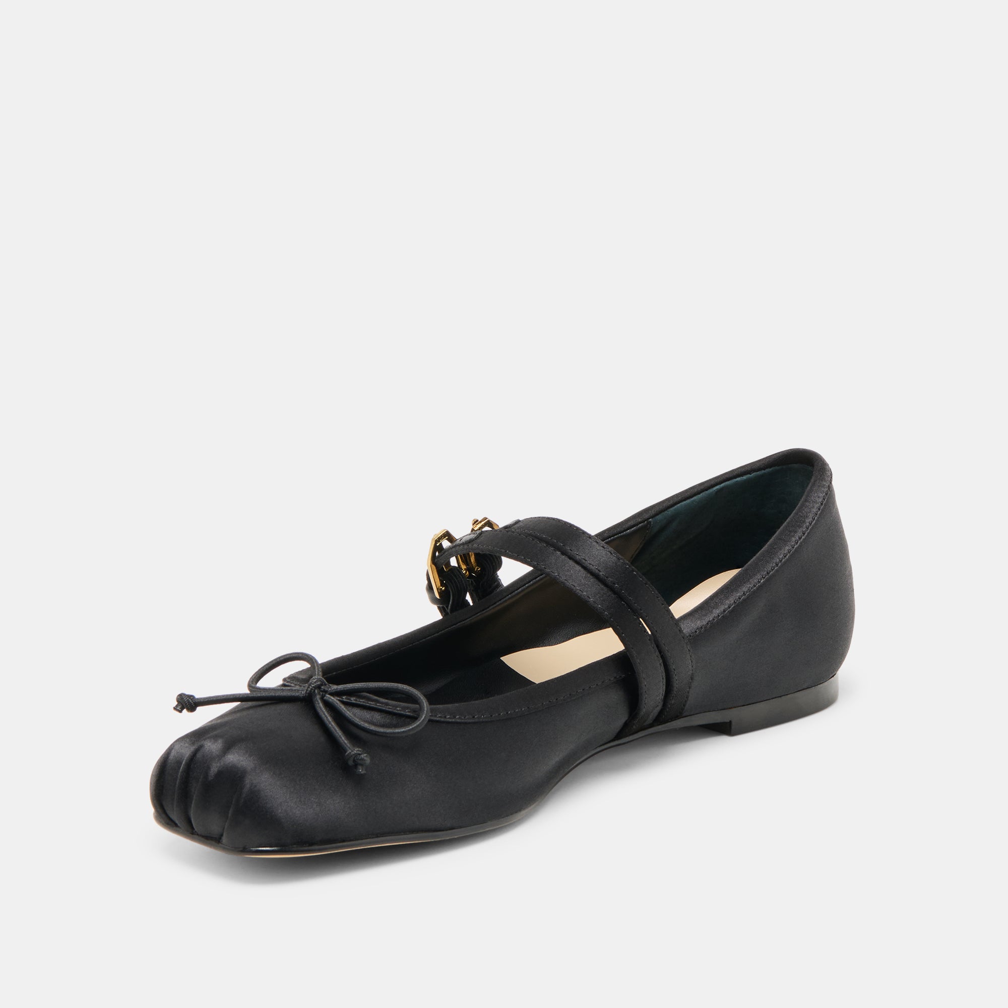 GIBSEN BALLET FLATS ONYX SATIN