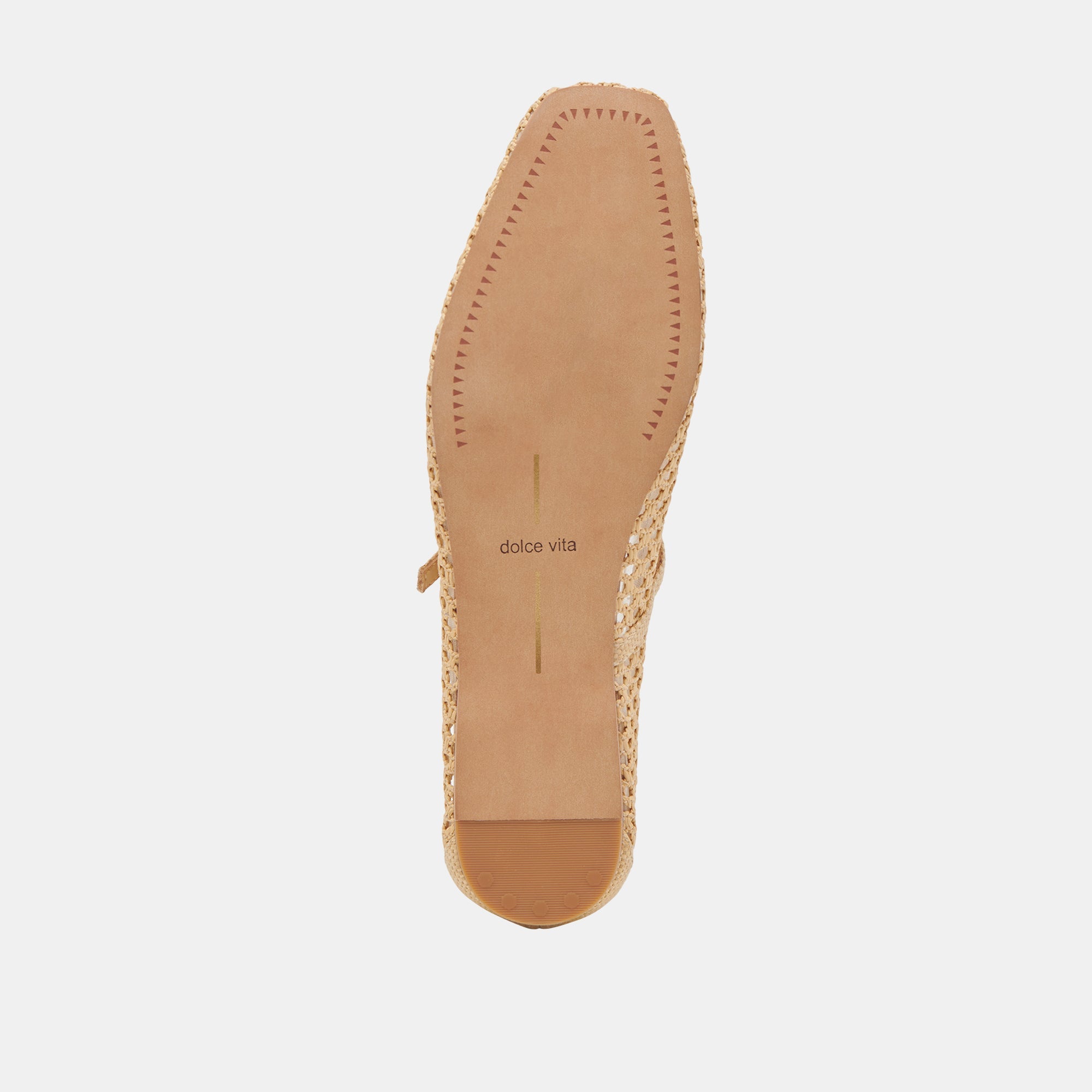 REYES WIDE BALLET FLATS LT NATURAL WOVEN RAFFIA