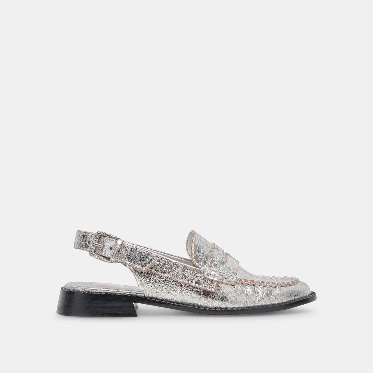 HARDI WIDE LOAFERS SILVER CRACKLED LEATHER - re:vita