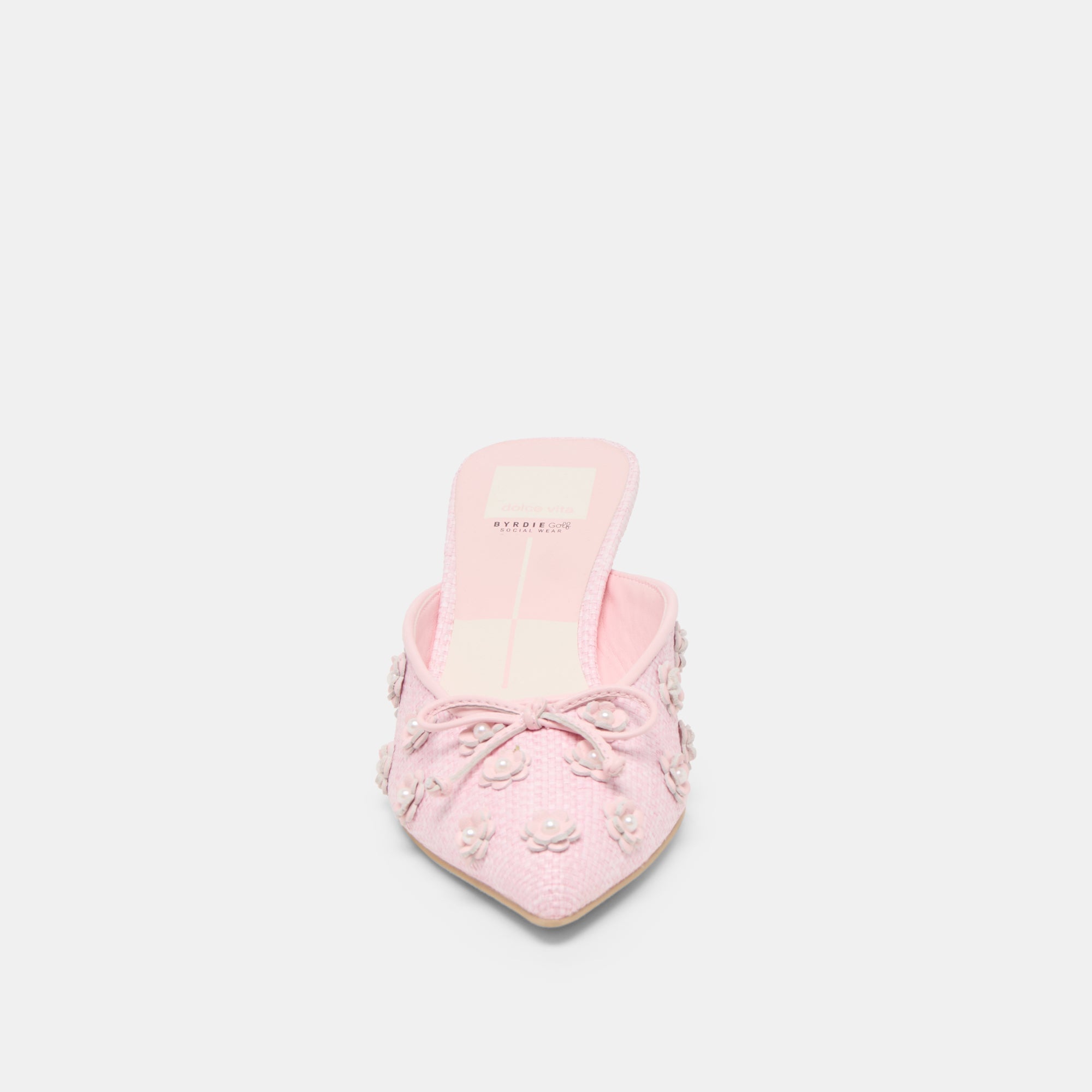 CAMILO X BYRDIE GOLF WIDE HEELS PINK RAFFIA