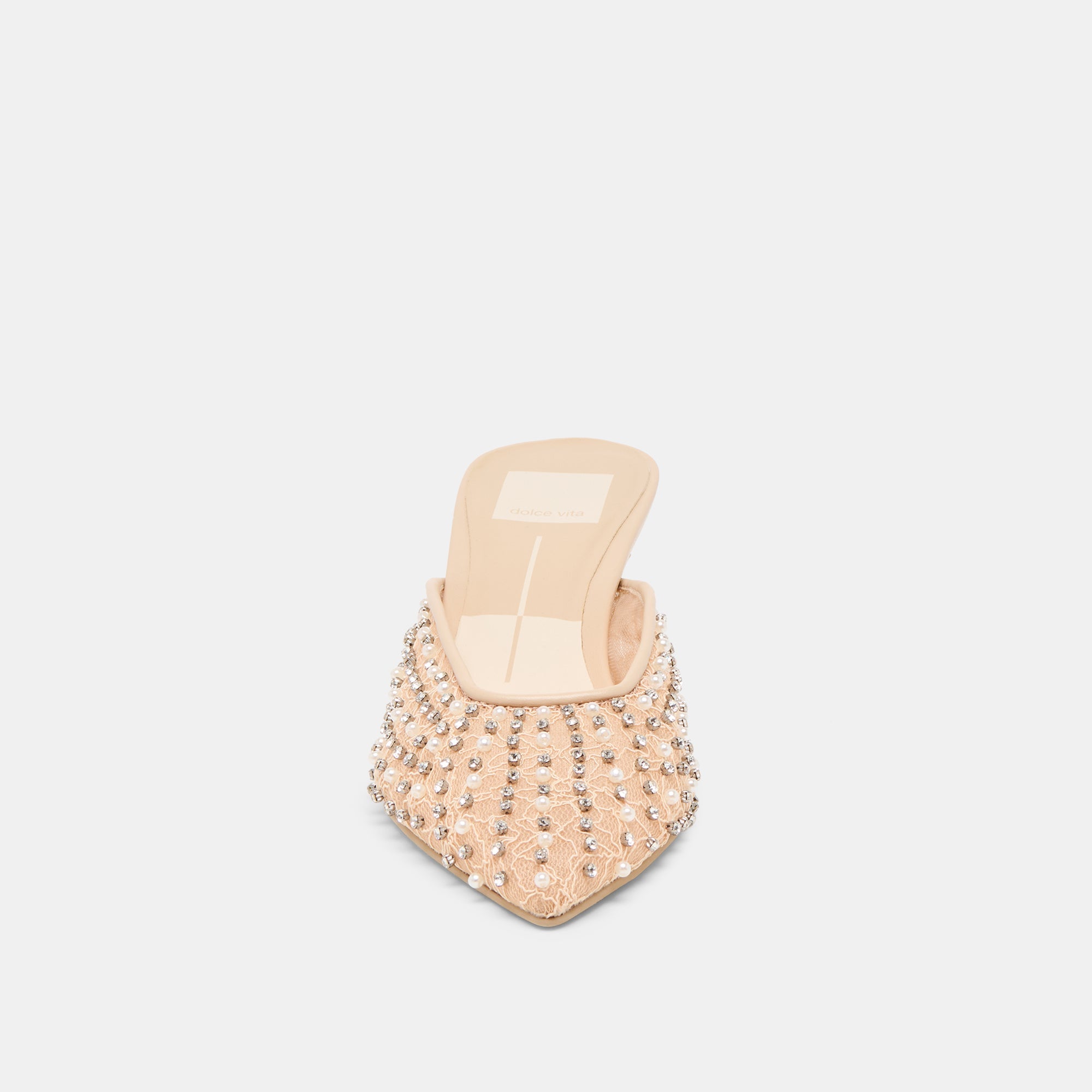 CLEO PEARL HEELS BLUSH LACE MESH