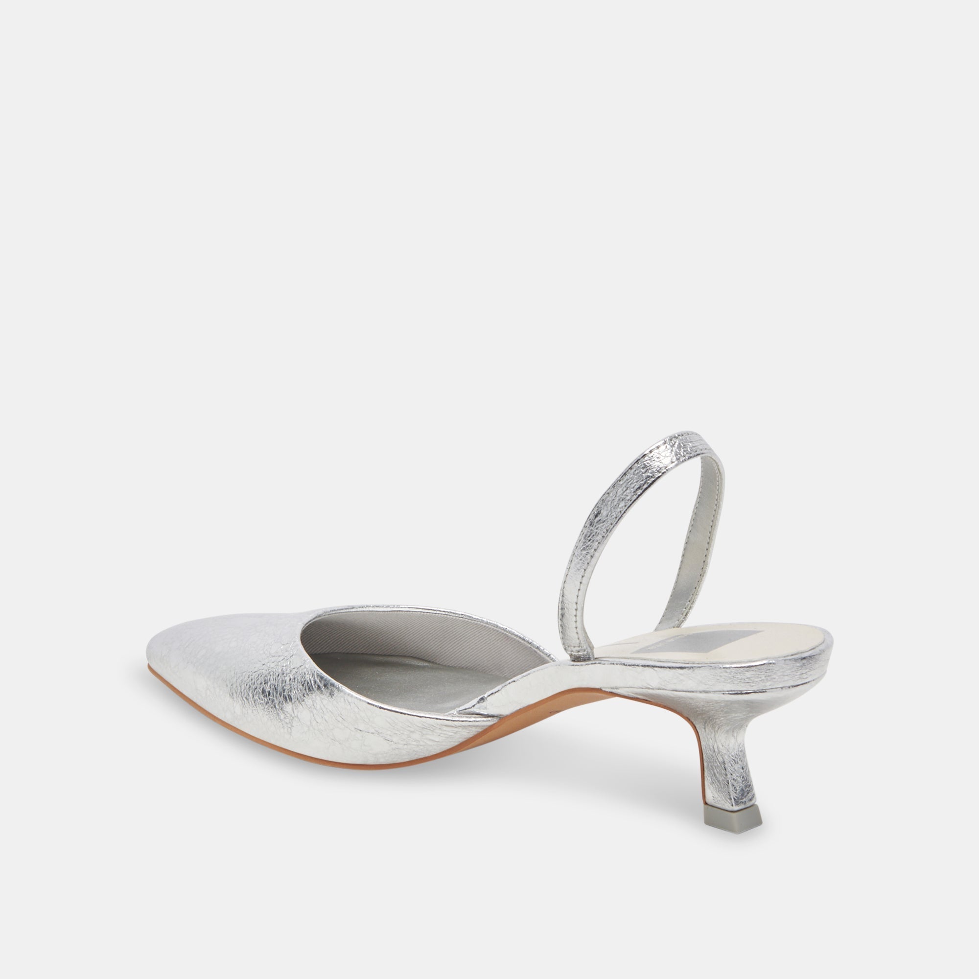 CORSA HEELS SILVER CRACKLED LEATHER - re:vita