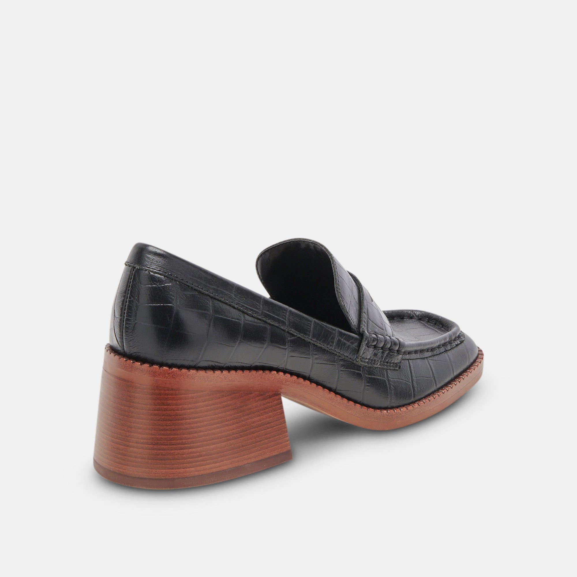 TALIE LOAFERS NOIR EMBOSSED LEATHER - re:vita