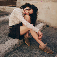 IZZEY PLUSH SNEAKERS OLIVE SUEDE