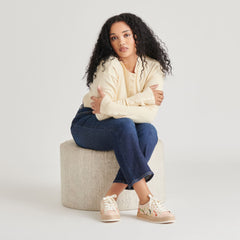 AZALIA SNEAKERS PINK FLORAL RAFFIA